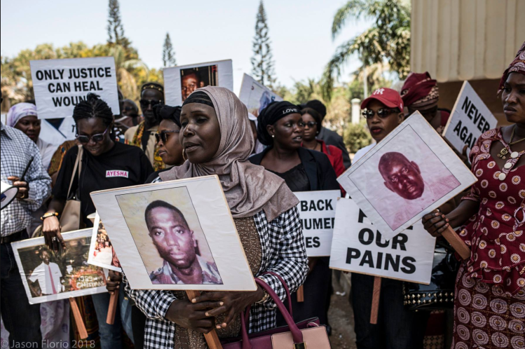 A peaceful vigil by families of victims of Yahya Jammeh's regime, to demand that the #Gambian government release the bodies of exhumed victims and to open a dialogue the families, #Banjul, The #Gambia ©Jason Florio 